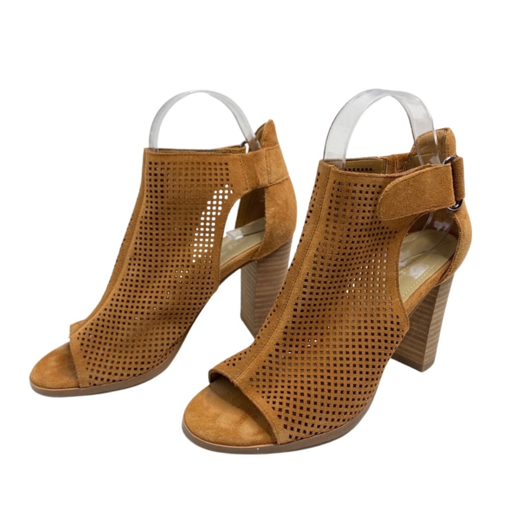 Marc Fisher Suede Peep Toes Block Heel Sandals